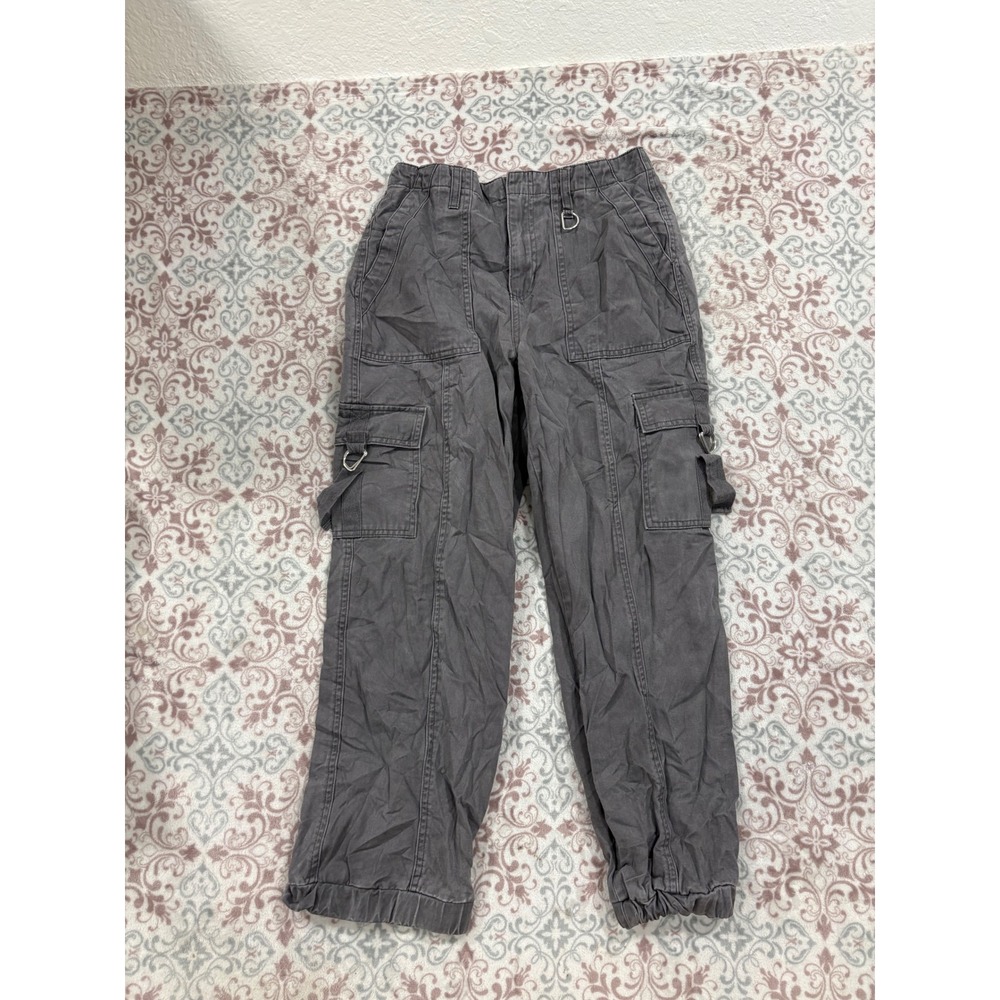 Forever 21 Charcoal Gray Cargo Jogger Pants D-Ring Pockets Medium